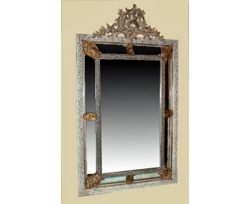Espejo Antiguo Frances  Biselado con 8 Espejos 