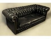 Sofa Chester Negro - 3 Asientos  